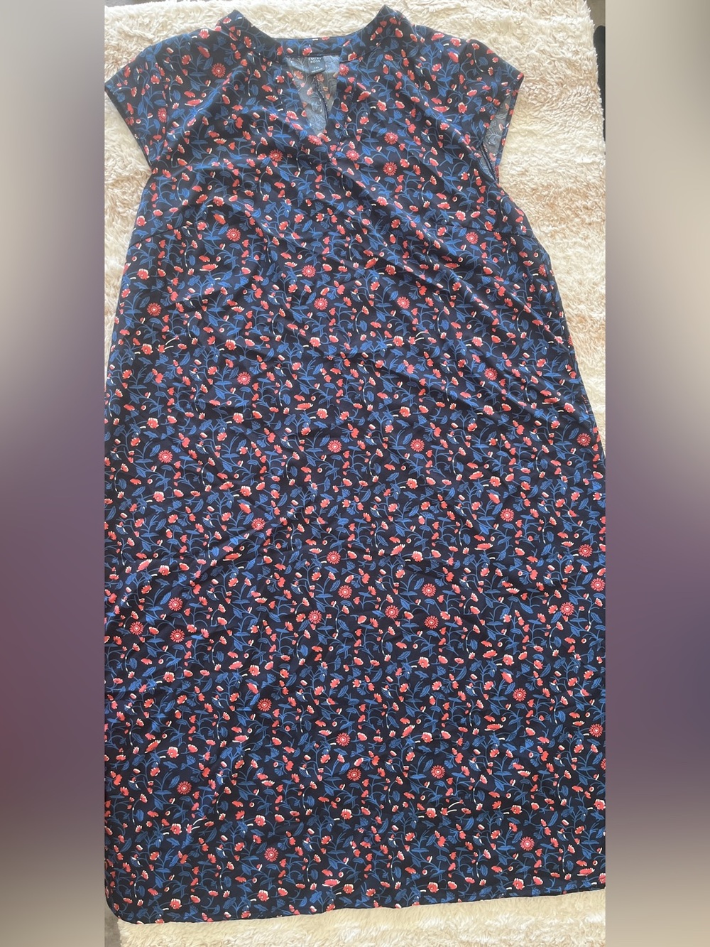 Women’s Floral Navy Skirt with Red and Blue Print